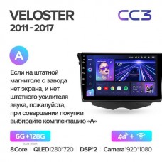 Штатна магнітола Teyes CC3 6GB+128GB4G+WiFi Hyundai Veloster (2011-2017)