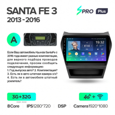 Штатна магнітола Teyes sPRO Plus 3GB+32GB4G+WiFi Hyundai Santa Fe (2013-2016)