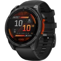 Смарт-годинник Garmin Fenix 8 Amoled 47 мм Slate Gray з чорним силіконовим ремінцем 010-02904-00