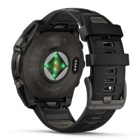 Смарт-годинник Garmin Fenix 8 Solar Sapphire 47mm титан Carbon Gray DLC titanium with Black and Pebble Grey Silicone Band 010-02906-11
