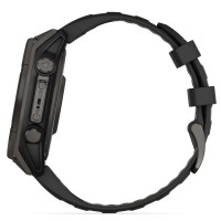 Смарт-годинник Garmin Fenix 8 Solar Sapphire 47mm титан Carbon Gray DLC titanium with Black and Pebble Grey Silicone Band 010-02906-11
