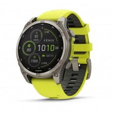 Смарт-годинник Garmin Fenix 8 Solar Sapphire 47mm титан з жовтим силіконовим ремінцем (010-02906-21)