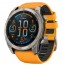 Смарт-годинник Garmin Fenix 8 Amoled 51 мм Sapphire Titanium з помаранчевою фірмовою вставкою та силіконовим ремінцем 010-02905-11