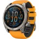 Смарт-годинник Garmin Fenix 8 Amoled 51 мм Sapphire Titanium з помаранчевою фірмовою вставкою та силіконовим ремінцем 010-02905-11