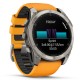 Смарт-годинник Garmin Fenix 8 Amoled 51 мм Sapphire Titanium з помаранчевою фірмовою вставкою та силіконовим ремінцем 010-02905-11