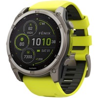 Смарт-годинник Garmin Fenix 8 Solar Sapphire 51 мм Titanium With An Amp Yellow and Graphite Silicone Band 010-02907-21