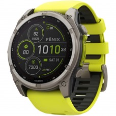 Смарт-годинник Garmin Fenix 8 Solar Sapphire 51 мм Titanium With An Amp Yellow and Graphite Silicone Band 010-02907-21