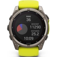 Смарт-годинник Garmin Fenix 8 Solar Sapphire 51 мм Titanium With An Amp Yellow and Graphite Silicone Band 010-02907-21