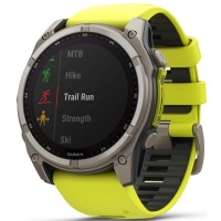 Смарт-годинник Garmin Fenix 8 Solar Sapphire 51 мм Titanium With An Amp Yellow and Graphite Silicone Band 010-02907-21