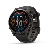 Смарт-годинник Garmin fenix 8 AMOLED (43 мм) Sapphire карбоново-сірий DLC титан чорний/гравійно-сірий (010-02903-21)