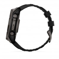 Смарт-годинник Garmin Fenix 8 Solar 51 мм із Sapphire покриттям, вуглецево-сірий, з DLC, з силіконовим ремінцем сірого кольору 010-02907-11