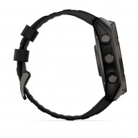 Смарт-годинник Garmin Fenix 8 Solar 51 мм із Sapphire покриттям, вуглецево-сірий, з DLC, з силіконовим ремінцем сірого кольору 010-02907-11