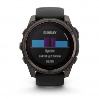 Смарт-годинник Garmin Fenix 8 Solar 51 мм із Sapphire покриттям, вуглецево-сірий, з DLC, з силіконовим ремінцем сірого кольору 010-02907-11