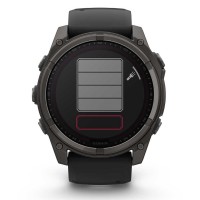 Смарт-годинник Garmin Fenix 8 Solar 51 мм із Sapphire покриттям, вуглецево-сірий, з DLC, з силіконовим ремінцем сірого кольору 010-02907-11