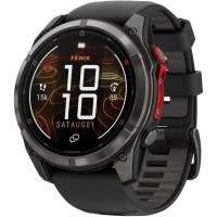 Смарт-годинник Garmin Fenix 8 (51 mm) MicroLED Sapphire, титан Carbon Gray DLC із силіконовим графітовим ремінцем (010-03380-05)