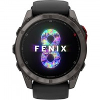 Смарт-годинник Garmin Fenix 8 (51 mm) MicroLED Sapphire, титан Carbon Gray DLC із силіконовим графітовим ремінцем (010-03380-05)