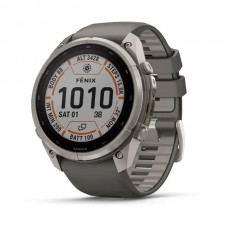 Смарт-годинник Garmin Fenix 9 Pro Solar 51mm з титановим корпусом та світло-сірим силіконовим ремінцем (010-04761-11)
