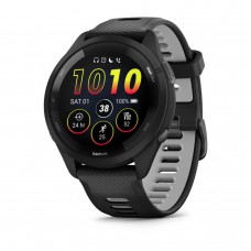 Смарт-годинник Garmin Forerunner 265 з чорними безелем і корпусом та чорно-сірим силіконовим ремінцем 010-02810-10