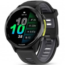Смарт-годинник Garmin Forerunner 970 з сірим безелем з титану DLC та чорним ремінцем 010-02969-10