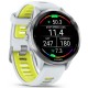 Смарт-годинник Garmin Forerunner 970 з сріблястим титановим безелем та біло-жовтим ремінцем 010-02969-11