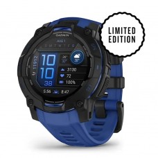 Смарт-годинник Garmin Instinct 3 (45 мм) AMOLED чорний з синім ремінцем