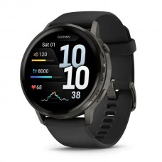 Смарт-годинник Garmin Venu 4 (45 мм) сланцевий із чорним силіконовим ремінцем (010-03014-00)
