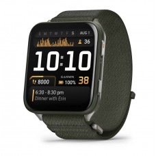 Спортивний годинник Garmin Venu X1 зелені  з титановим корпусом та нейлоновим хакі ремінцем ComfortFit 010-02980-03