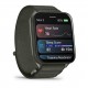 Спортивний годинник Garmin Venu X1 зелені  з титановим корпусом та нейлоновим хакі ремінцем ComfortFit 010-02980-03